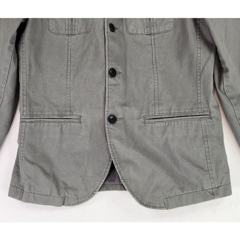 Kenneth Cole Jacket Womens Green Distressed Cargo Y2K Casualcore Button Up - Picture 10 of 14